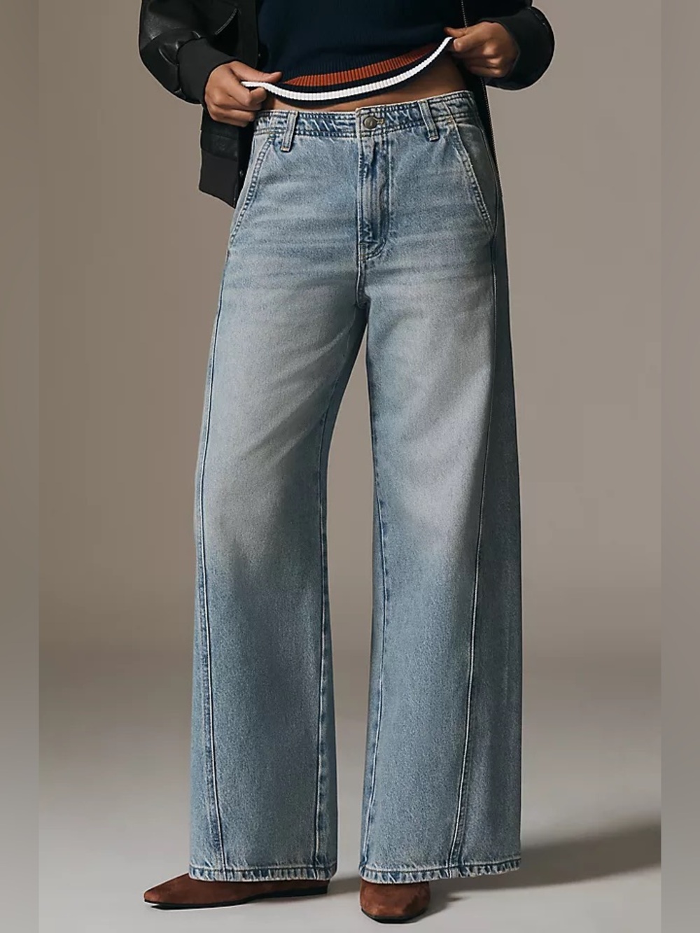Pilcro Anthropologie Relaxed Wide Leg Light Wash Women's Jeans - Size 34” - Picture 2 of 16